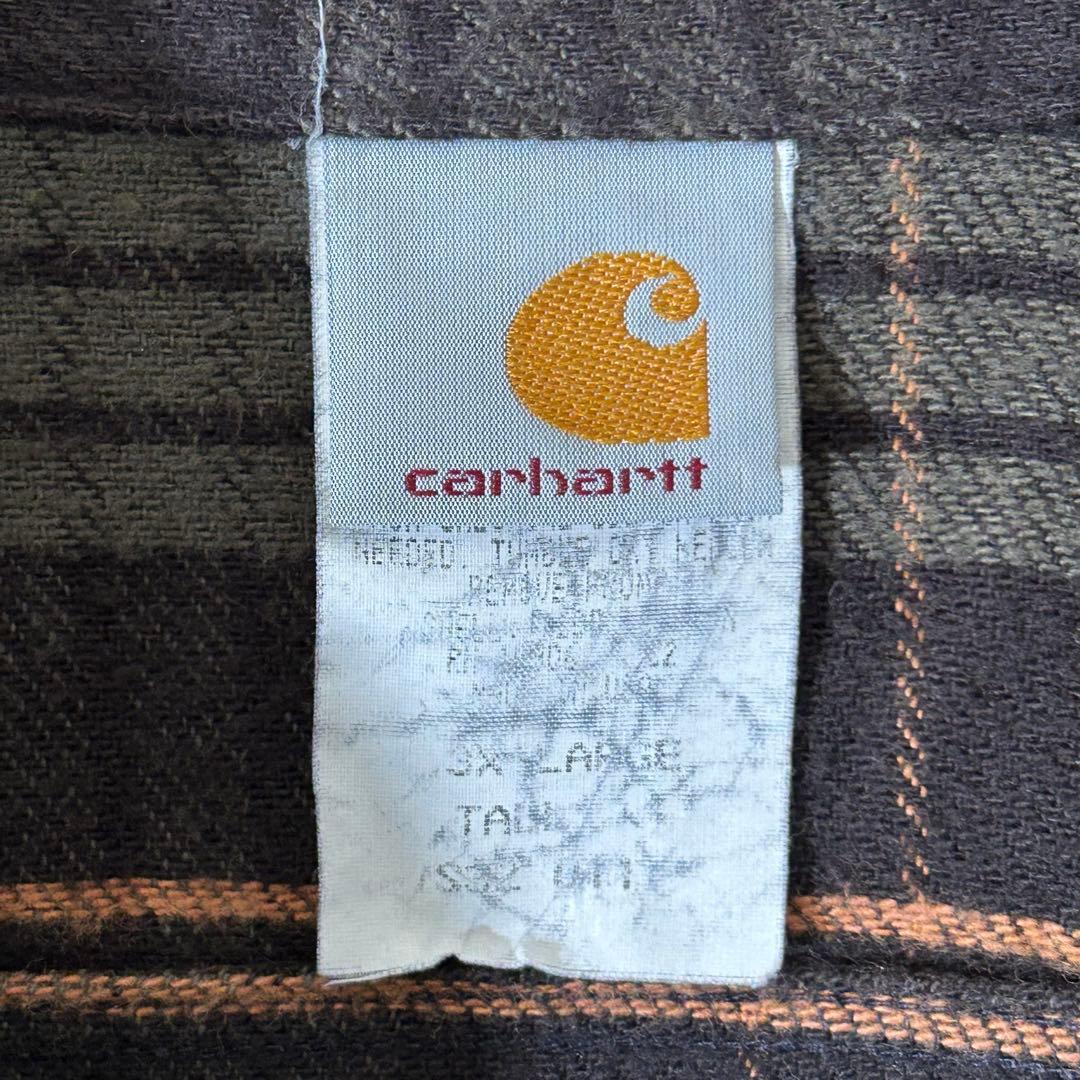 激レア 3XL カーハート ヘビーネルシャツ 厚手 肉厚 チェック USA製