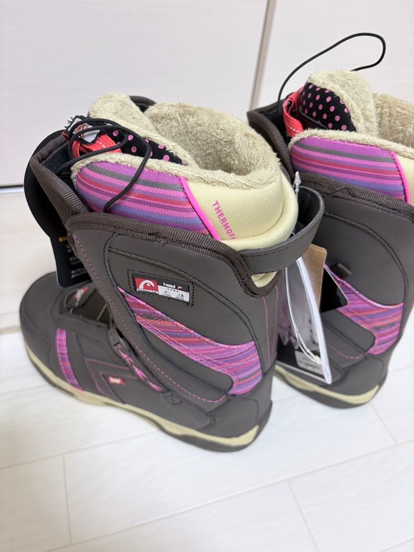 ピンク/黒 スノーボードセットhead3点セットカバー入り￼140センチ