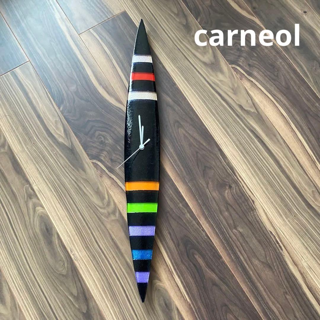 【新品】 ハンガリー製　ガラス製　時計　ボーダー　carneol 沖縄　掛時計