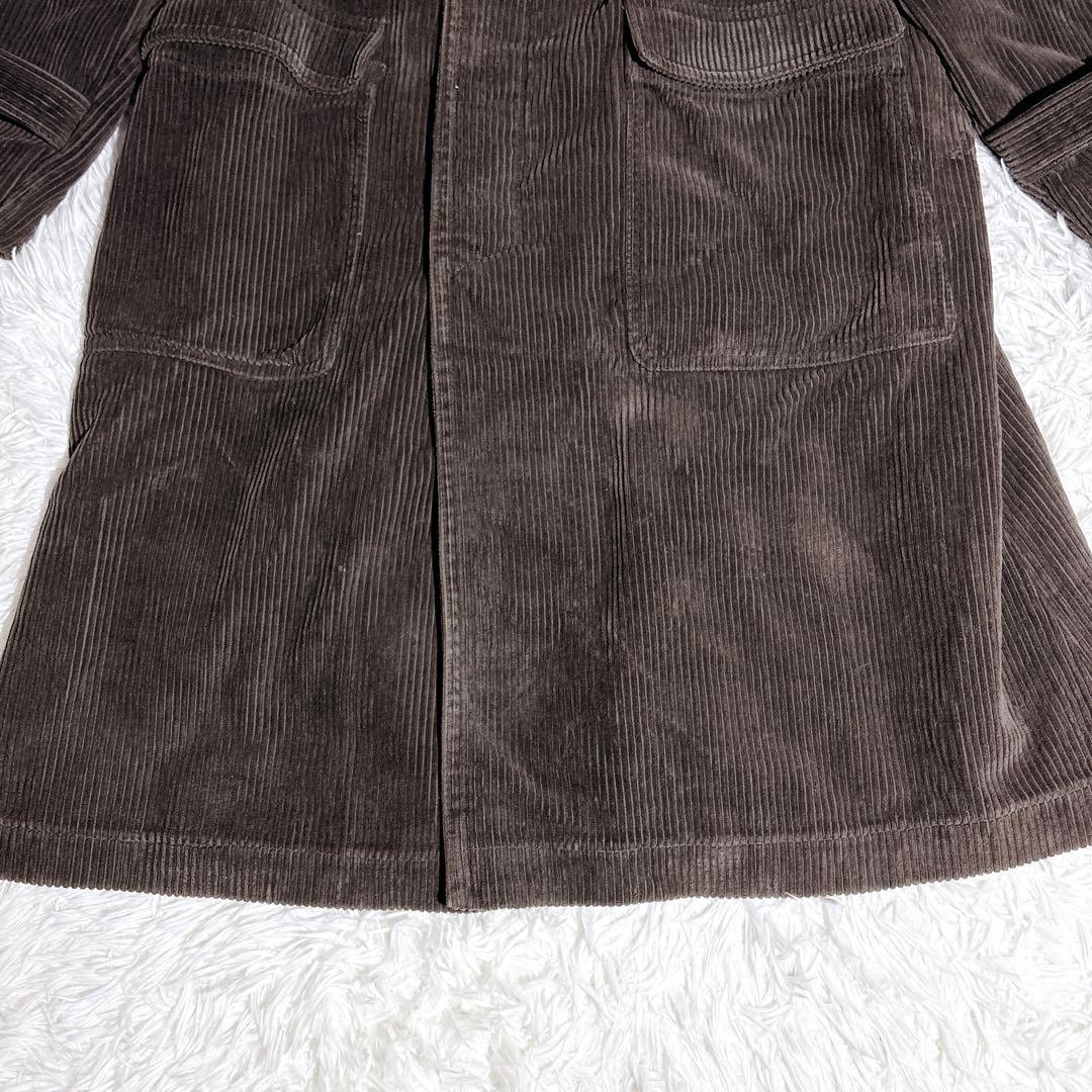 YSL イヴサンローラン コーデュロイコート 茶 メンズS相当 ロング