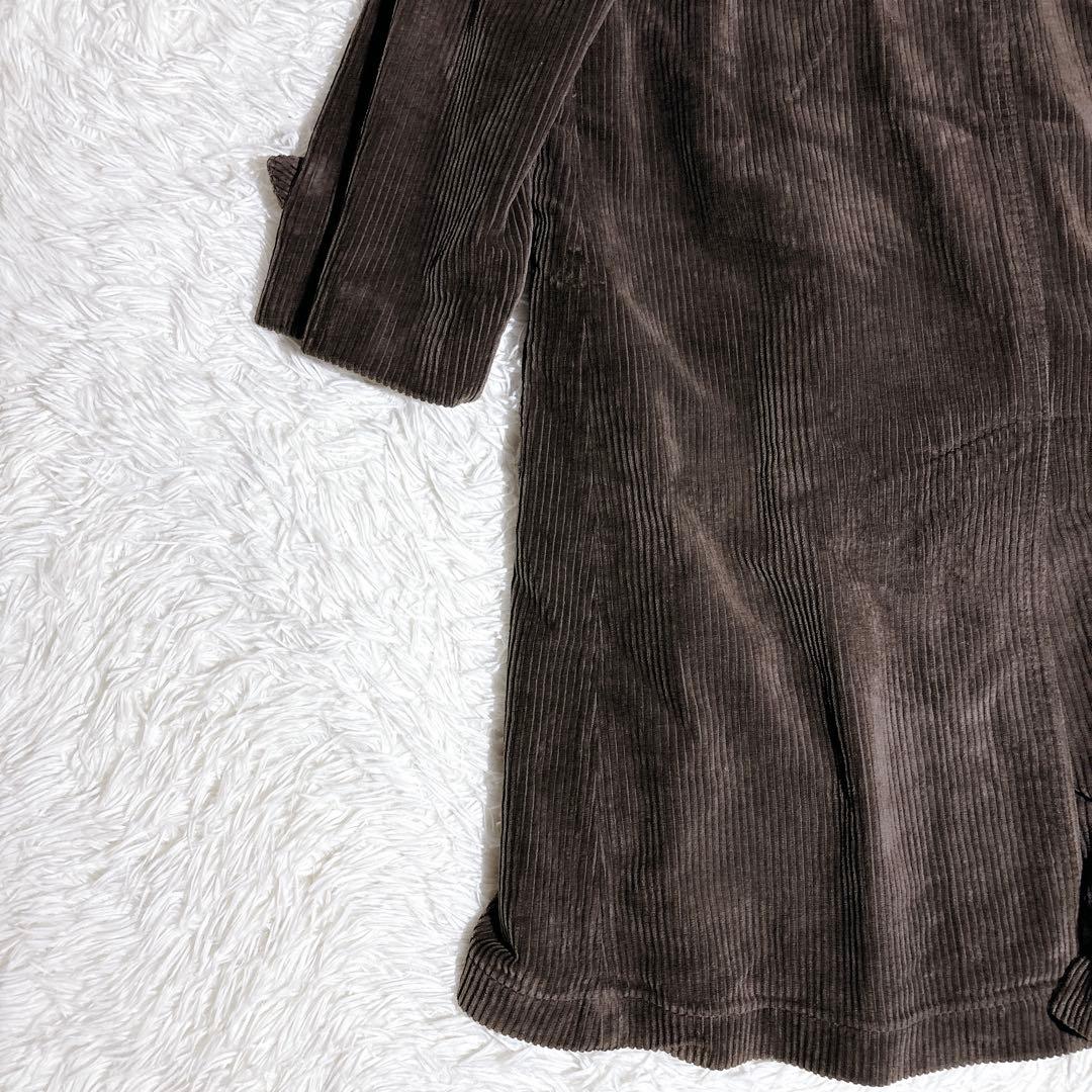 YSL イヴサンローラン コーデュロイコート 茶 メンズS相当 ロング