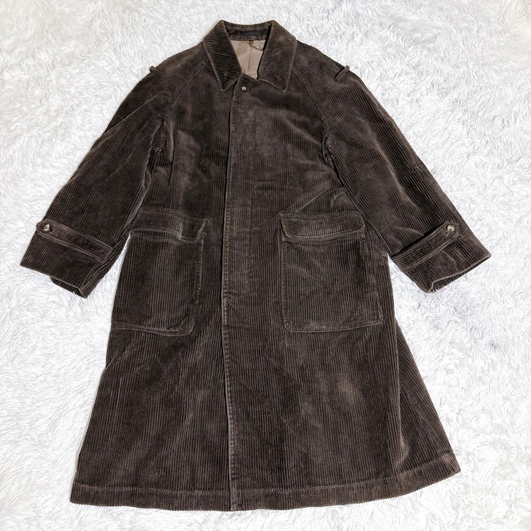 YSL イヴサンローラン コーデュロイコート 茶 メンズS相当 ロング