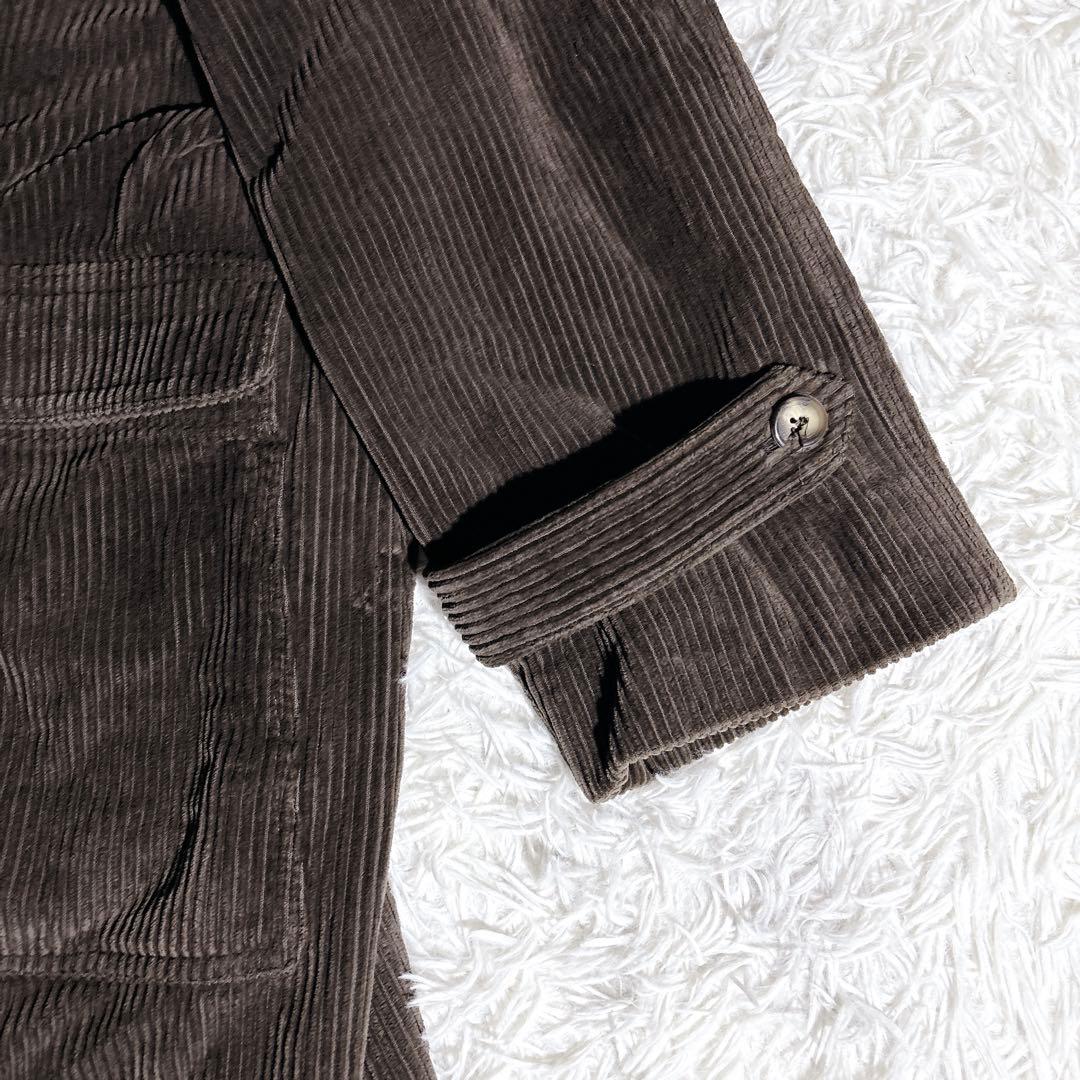 YSL イヴサンローラン コーデュロイコート 茶 メンズS相当 ロング