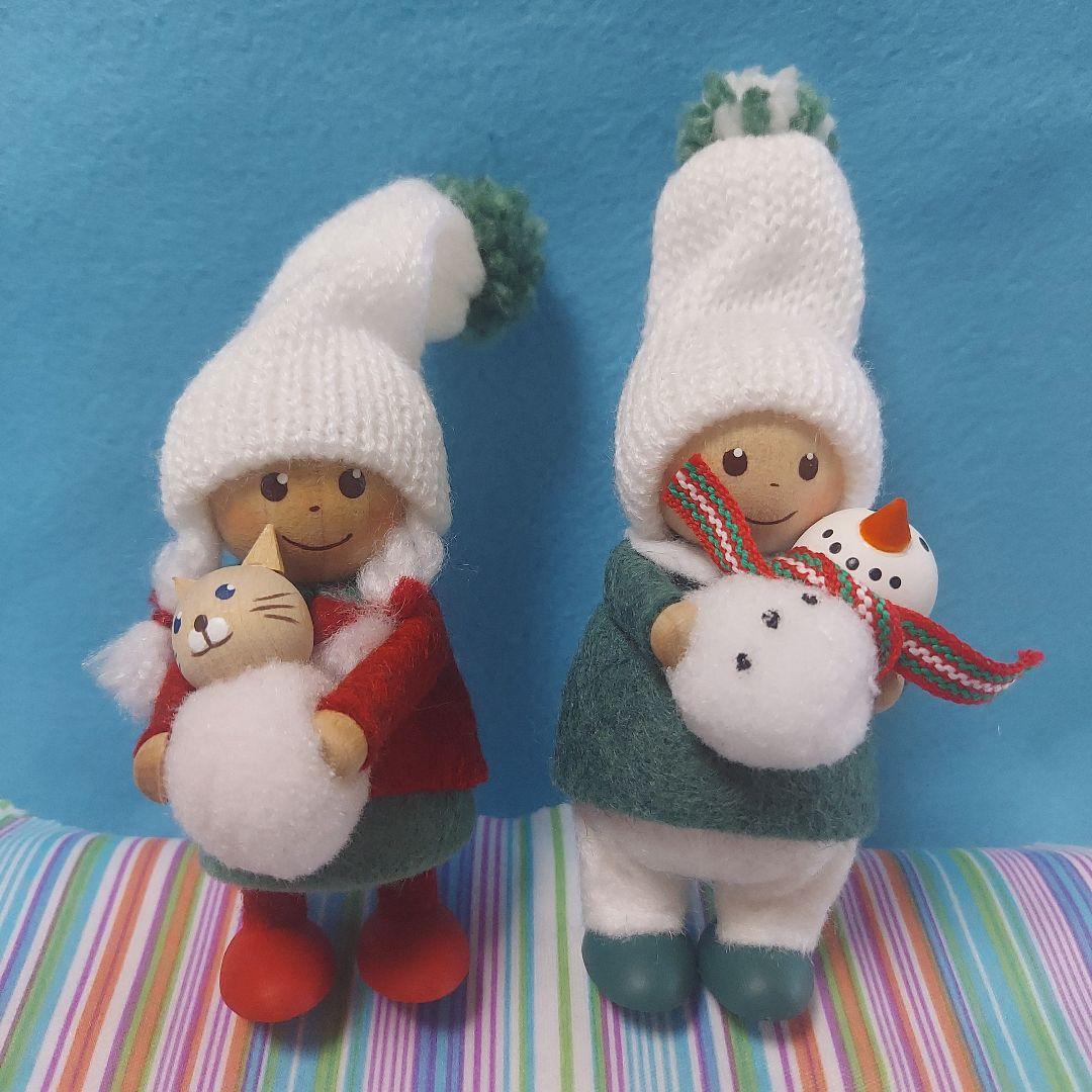 ★ノルディカニッセ　ネコを持った 女の子& 雪だるまを持った 男の子★