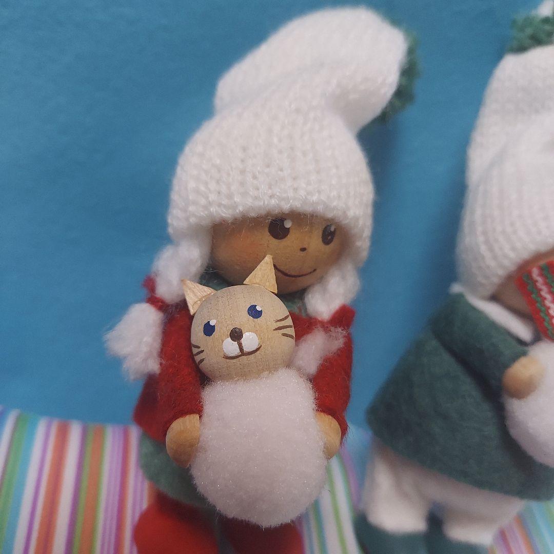 ★ノルディカニッセ　ネコを持った 女の子& 雪だるまを持った 男の子★