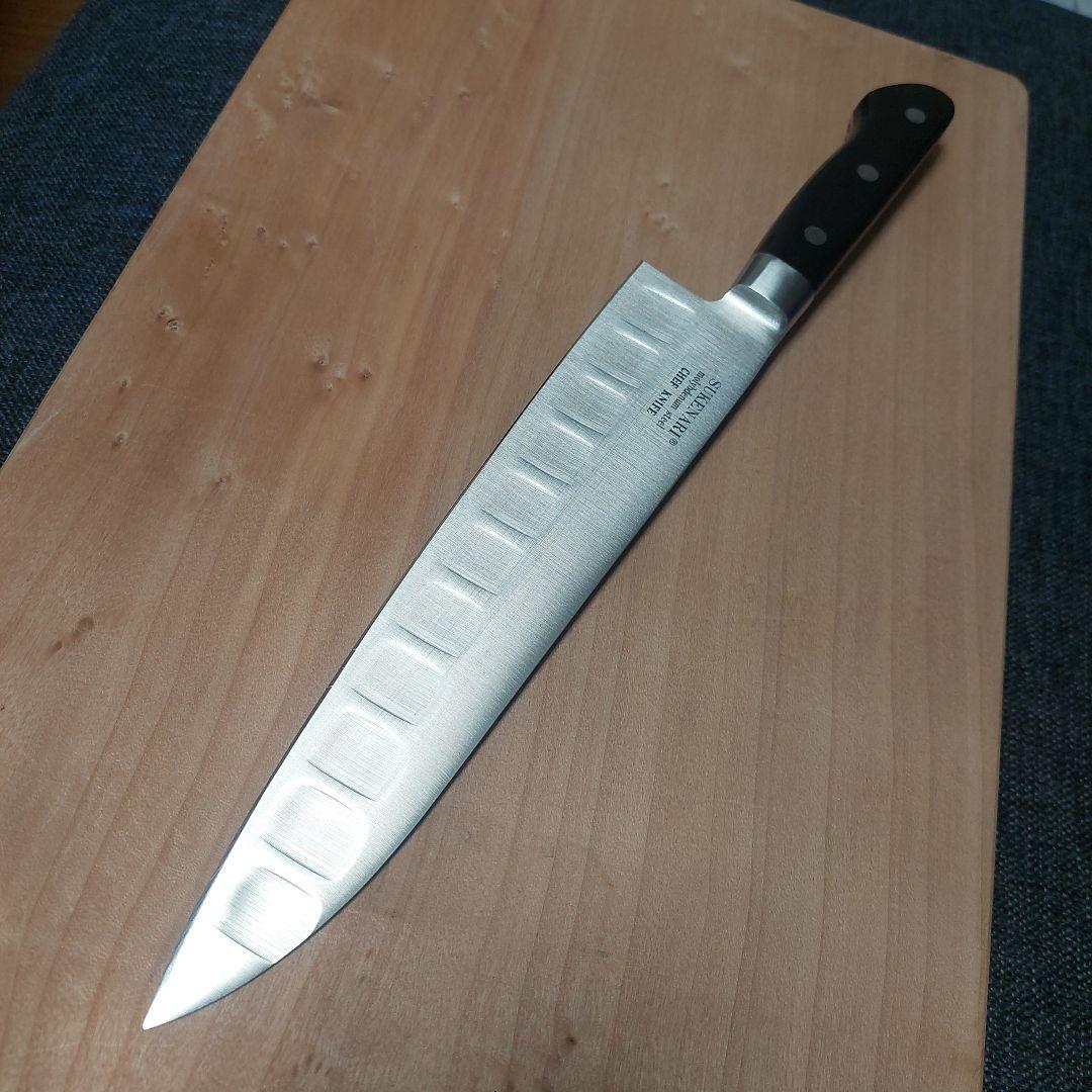 祐成　モリブデン鋼牛刀　ディンプル加工240ミリ