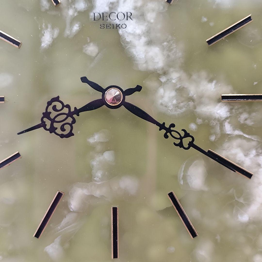 超激レア SEIKO 置時計 デコール AZ826G オニキス 大理石 最高級