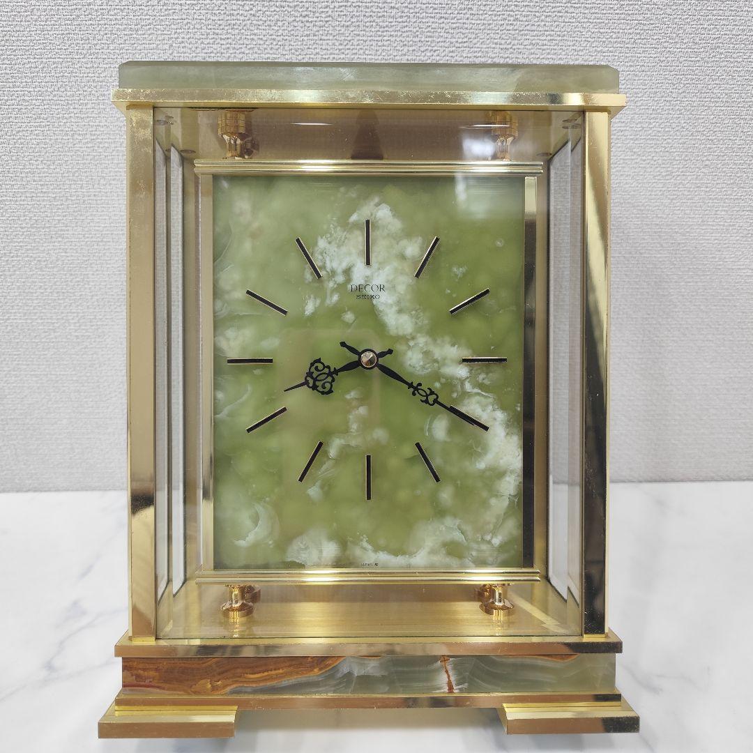 超激レア SEIKO 置時計 デコール AZ826G オニキス 大理石 最高級