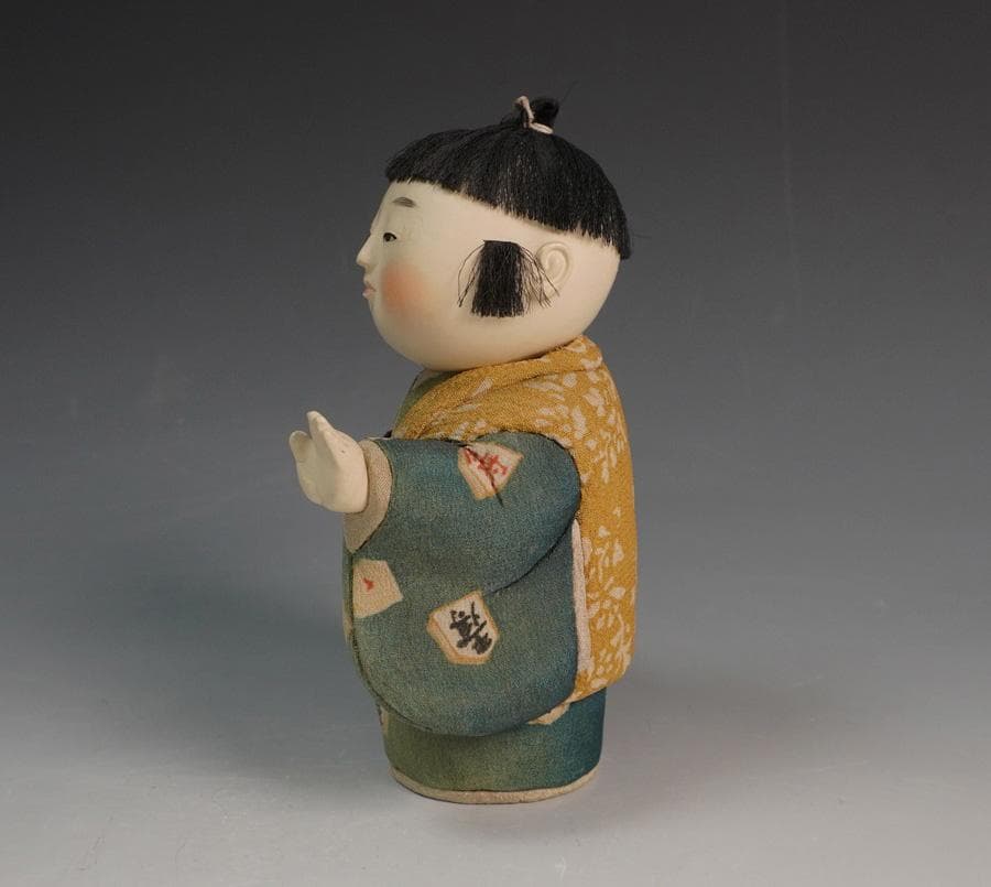 岡本玉水 木目込人形『酉の市』共箱 人形 飾り物