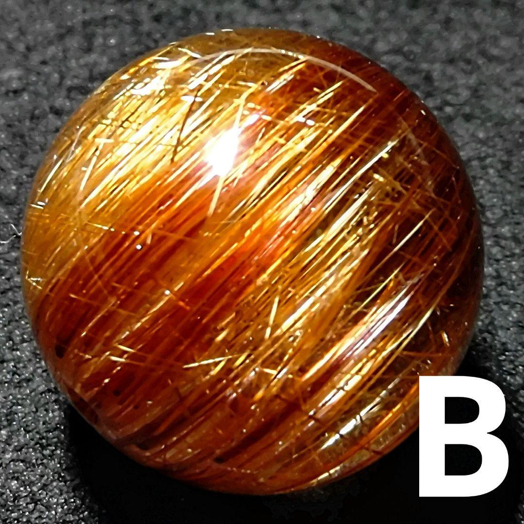 ★リッチキャッツアイブロンズルチル 14.6ミリ珠ビーズB(SA+)