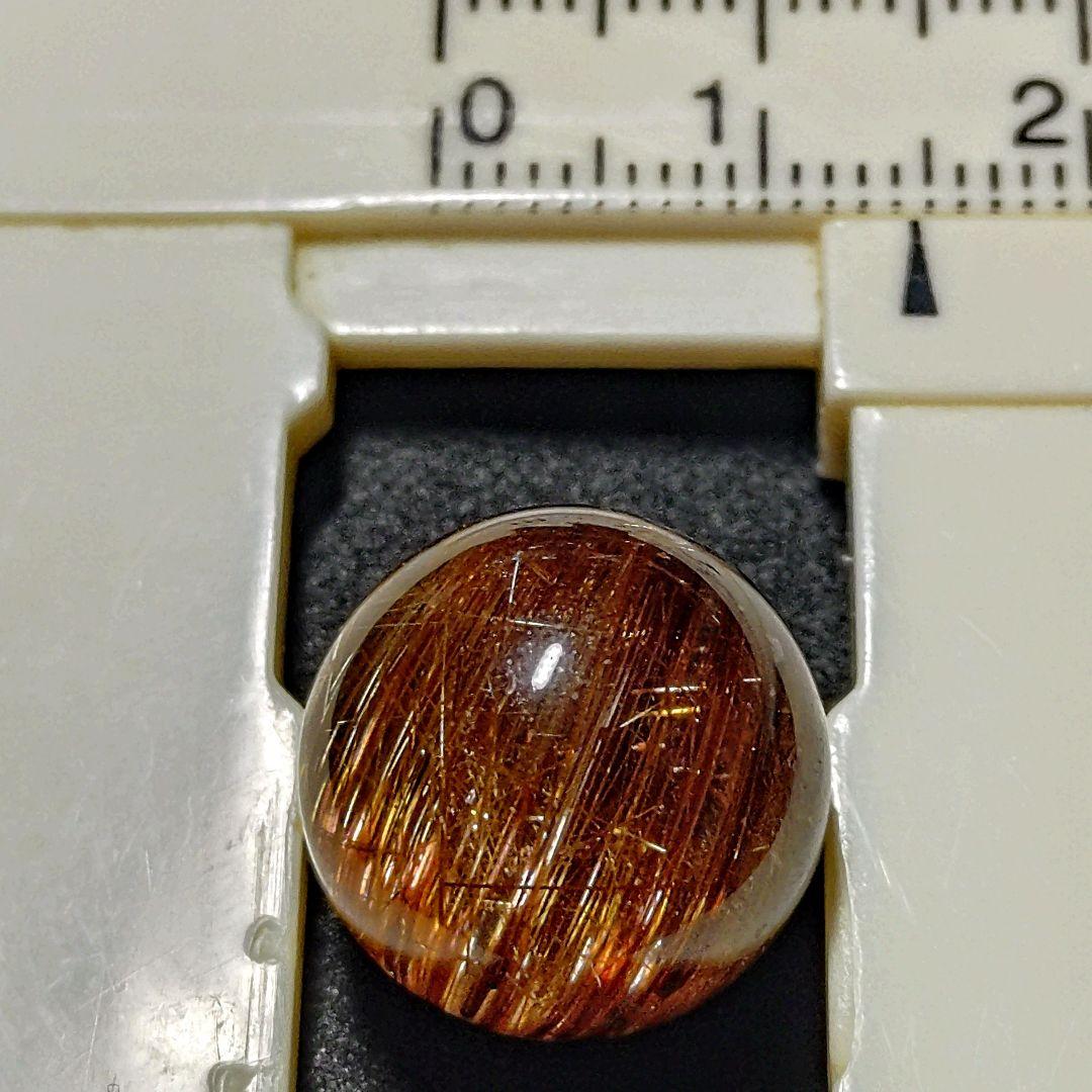 ★リッチキャッツアイブロンズルチル 14.6ミリ珠ビーズB(SA+)