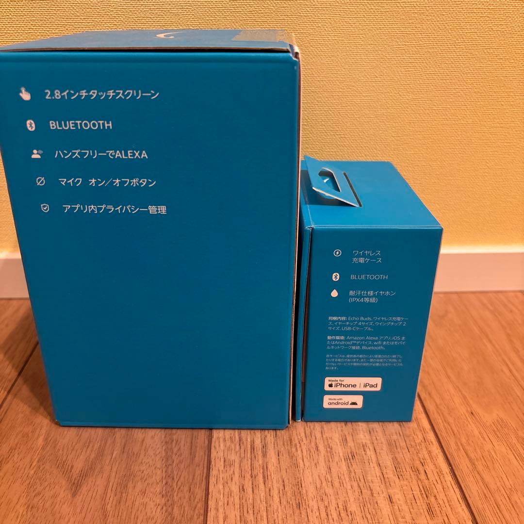 Amazon Echo Spot オーシャンブルー　echo buds セット