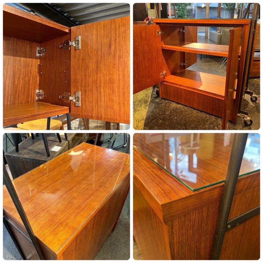 希少！イタリアン ヴィンテージ ローズウッド材 バーカート キッチンボード 収納