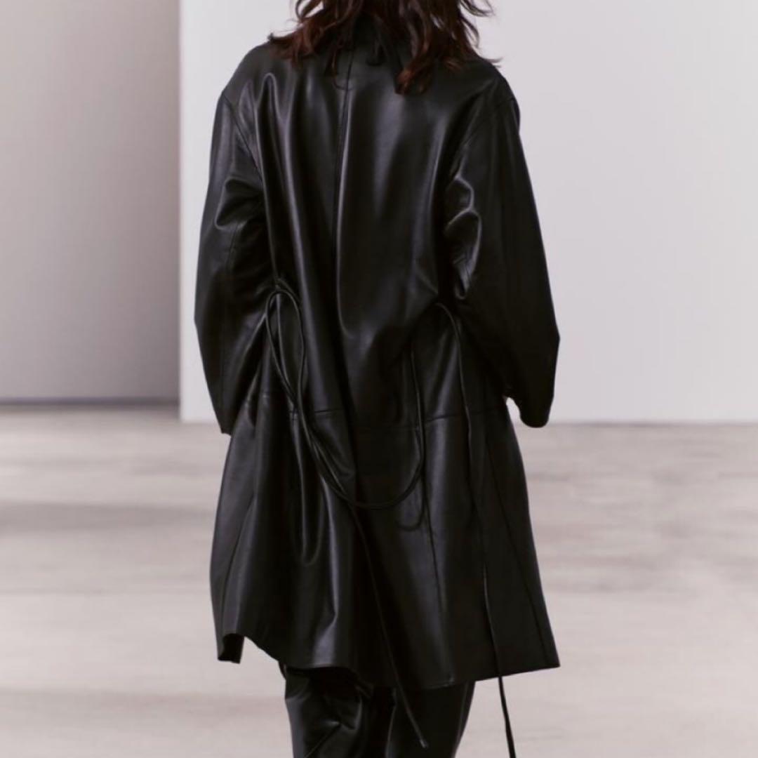 【新品未使用】ザラ　レザーコレクション　ウエストベルト　ラムレザー　ロングコート