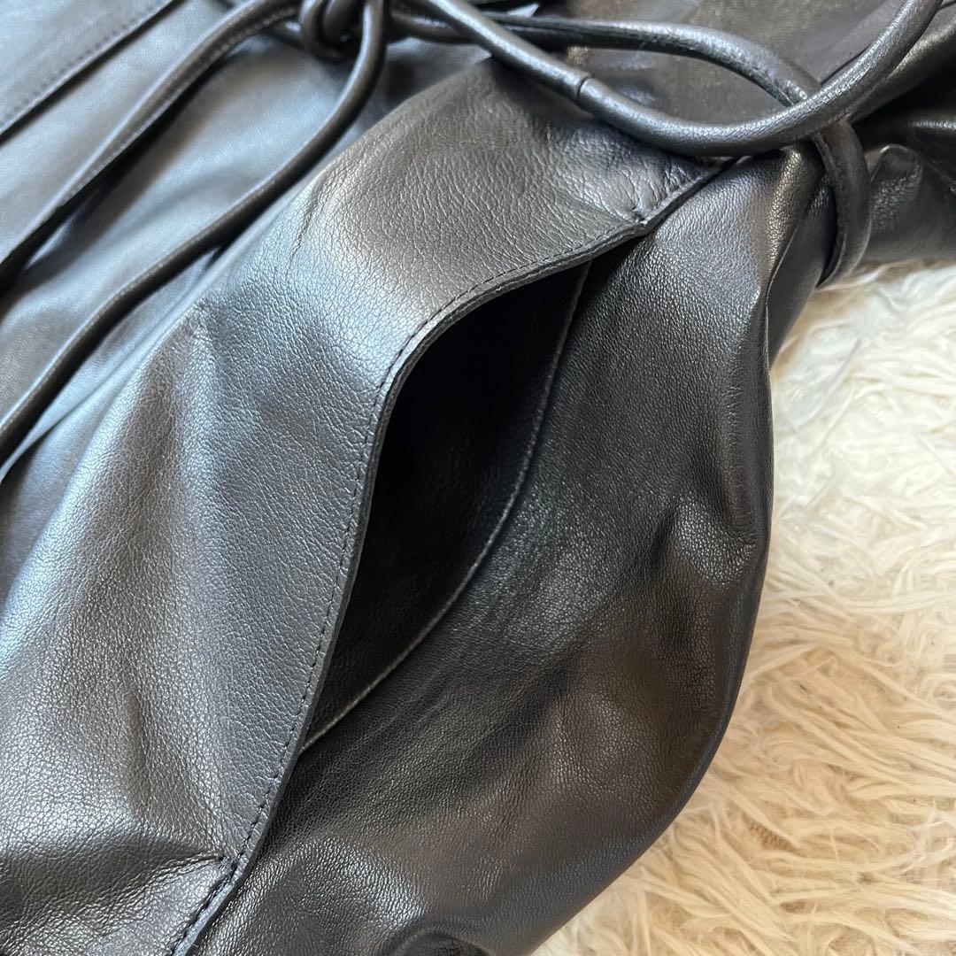 【新品未使用】ザラ　レザーコレクション　ウエストベルト　ラムレザー　ロングコート