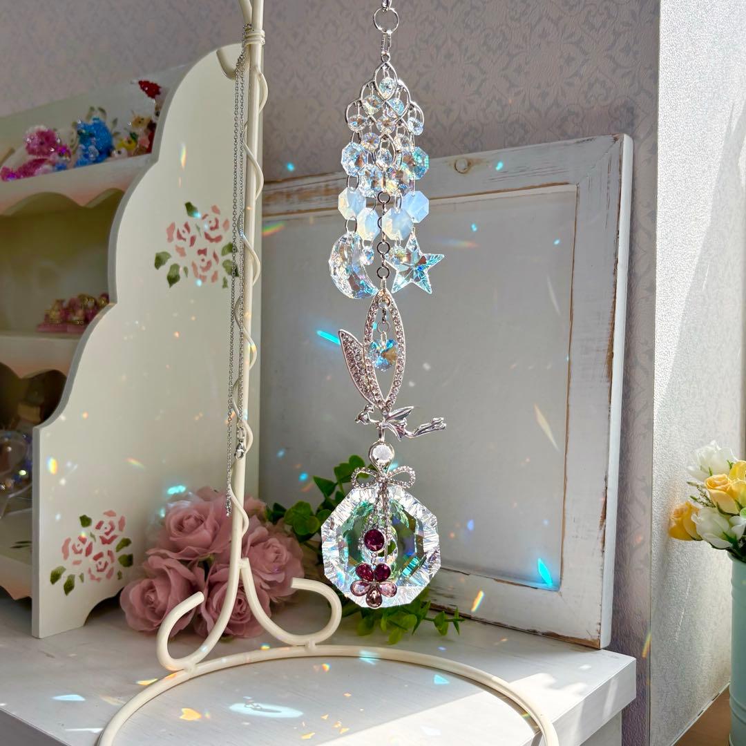 ブルーAB✩.*˚SWAROVSKIサンキャッチャー