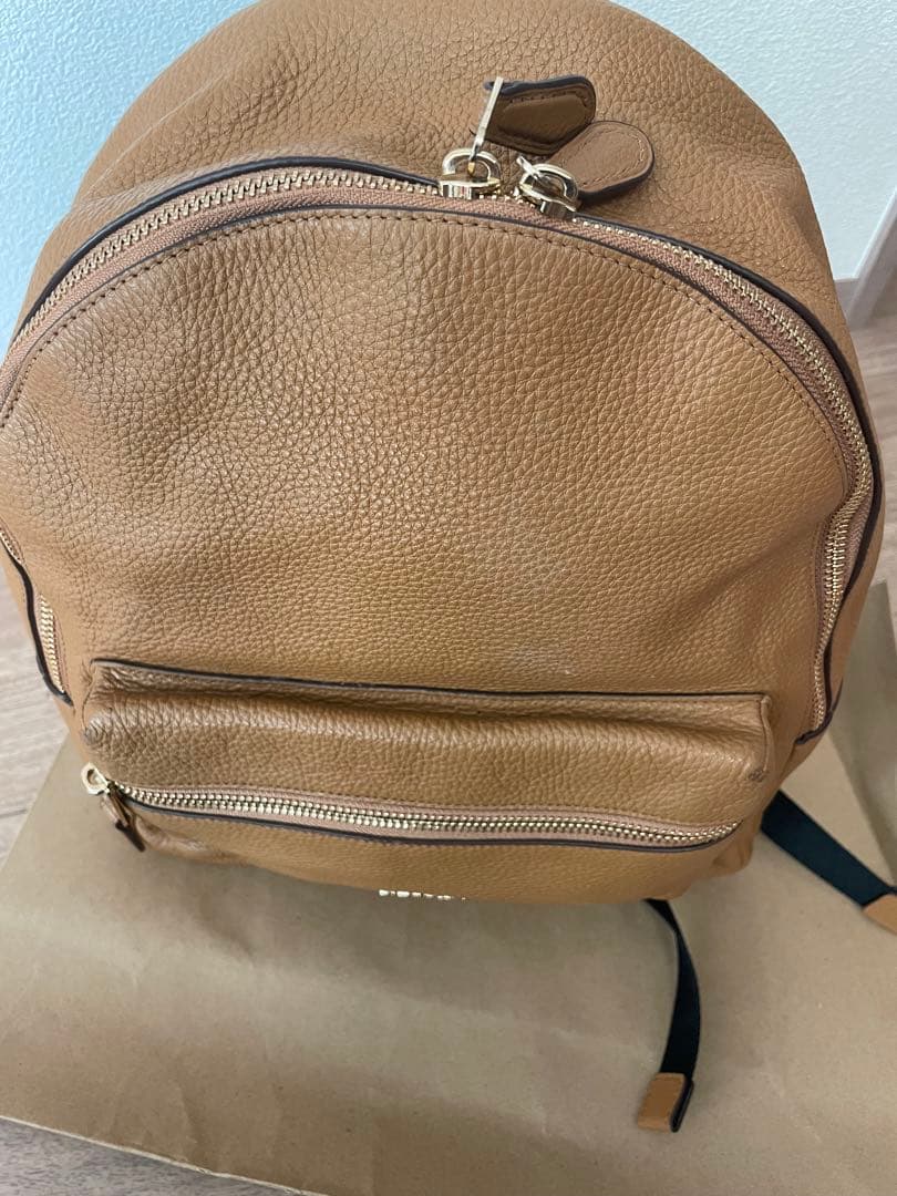 週末セール❗ コーチ　COACH　ブラウン　茶色　レザー　リュック　バックパック