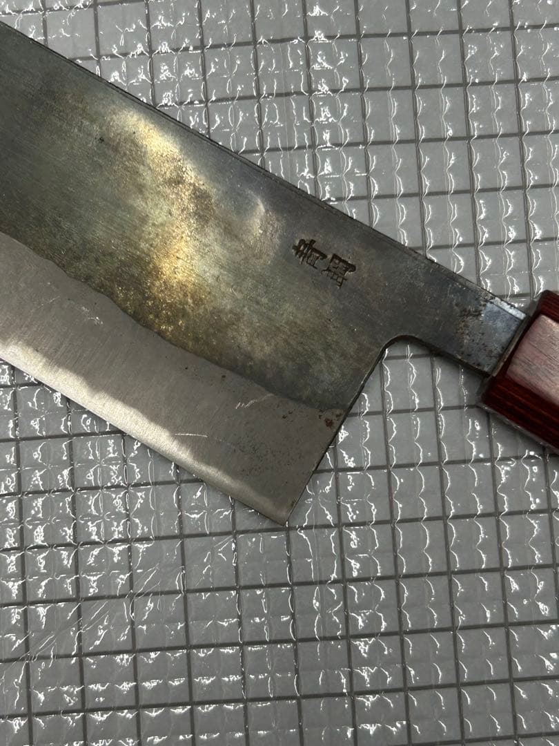 包丁 菜切 菜切包丁 165mm 安来鋼青紙２号 寿檀八角柄 越前打刃物