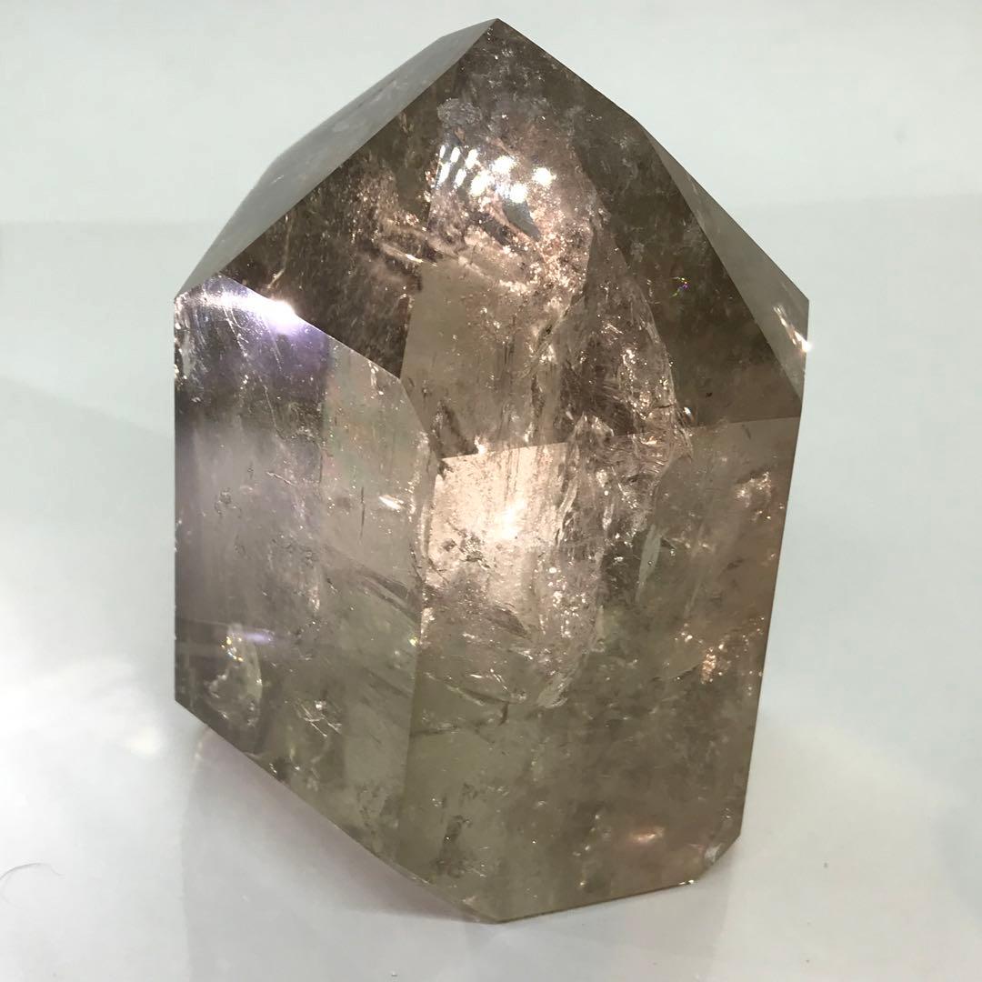 ★天然石★スモーキー虹入りポイント★パワーストーン★透明感がありレインボーも綺麗