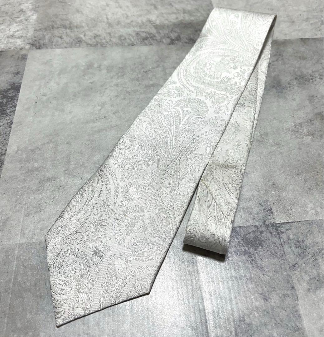 Burberrys ネクタイ ペイズリー柄 ホワイト