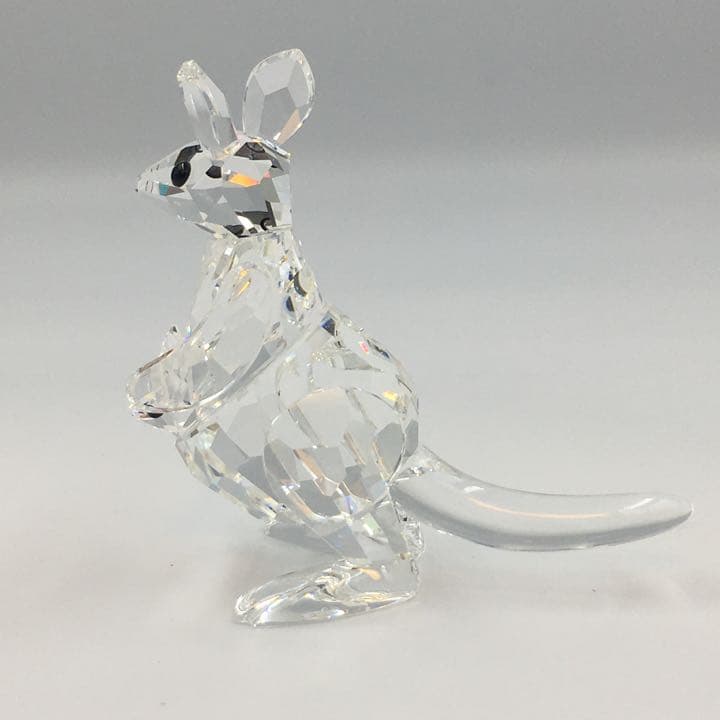 スワロフスキー　フィギュリン　 置物　カンガルーの親子　クリスタル　管mpr
