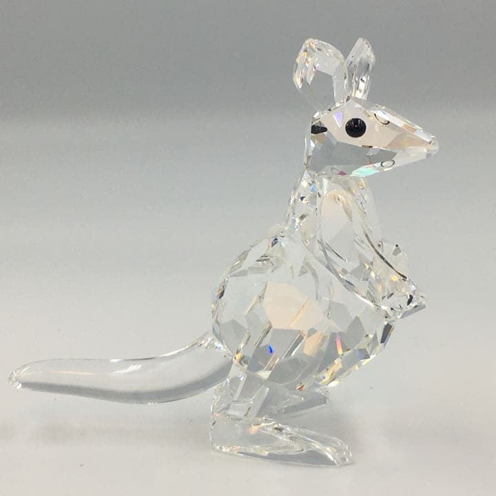 スワロフスキー　フィギュリン　 置物　カンガルーの親子　クリスタル　管mpr