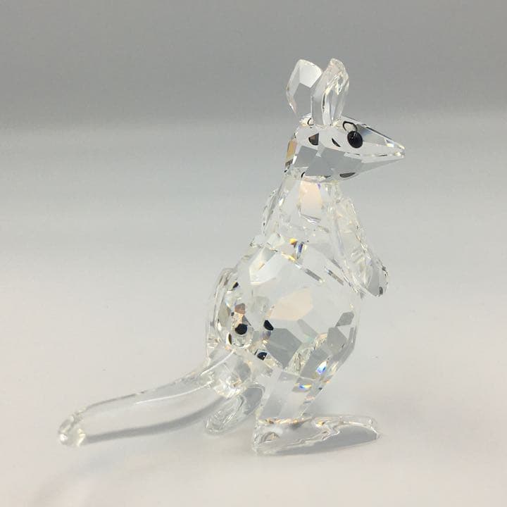 スワロフスキー　フィギュリン　 置物　カンガルーの親子　クリスタル　管mpr