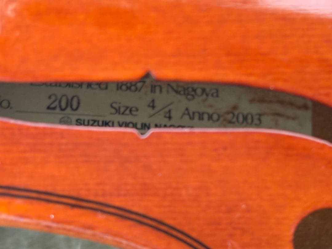 SUZUKI バイオリン　No.200 4/4 Anno 2003 ケース付