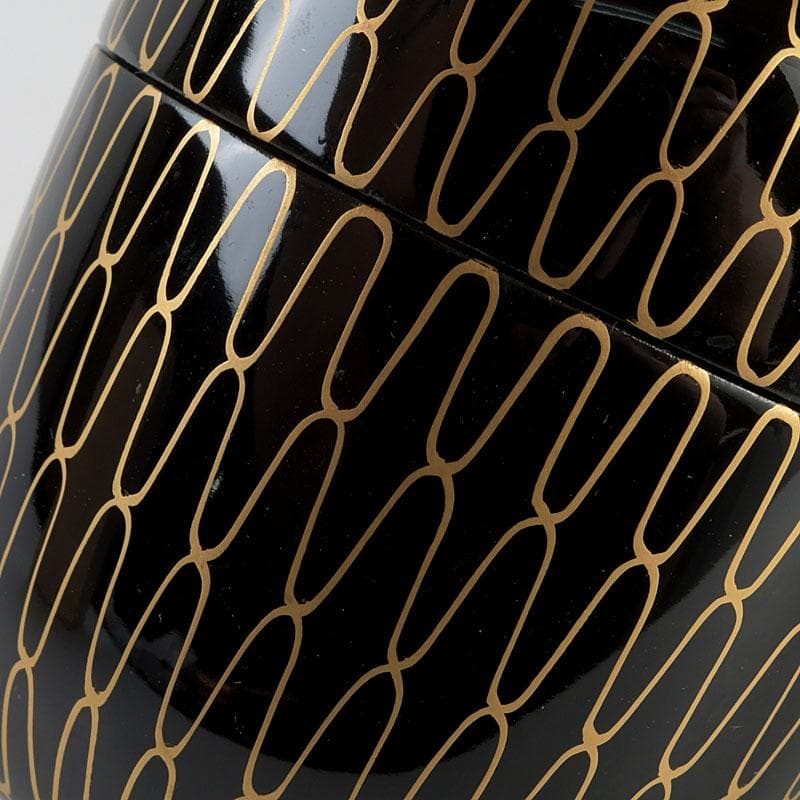 茶道具　蒔絵師　中川秀甫作　網目蒔絵　中棗　共箱　V　9347