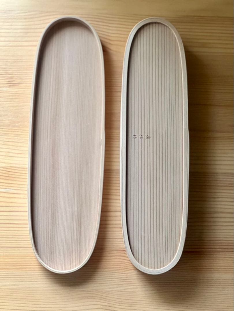 【新品未使用】柴田慶信商店　長手弁当箱　（大）秋田杉 白木　曲げわっぱ　弁当　②