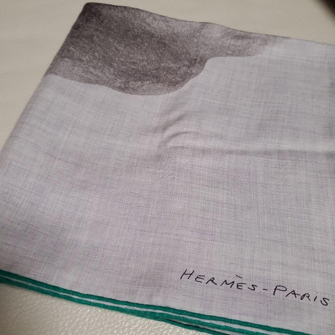 《美品》エルメス　カレジュアン　カシミアシルク140　アルマの薔薇