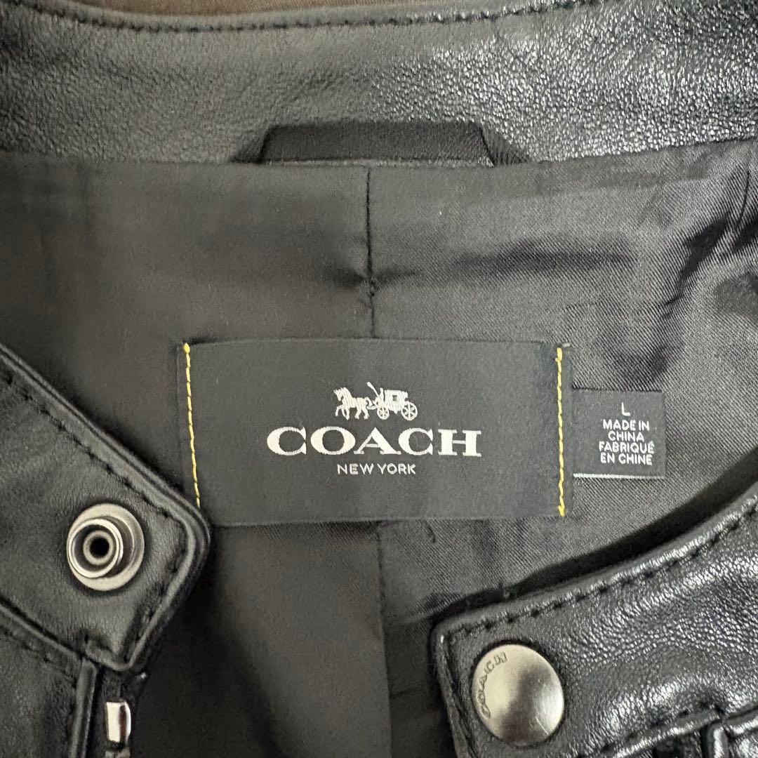 COACH レザージャケット シングルライダース ブラック