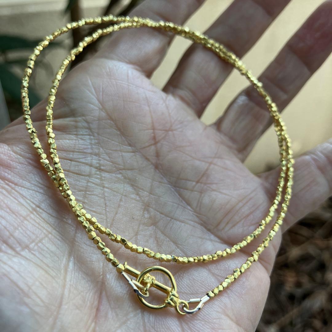 カレンシルバー　18KGP ランダムカットビーズ 38cm