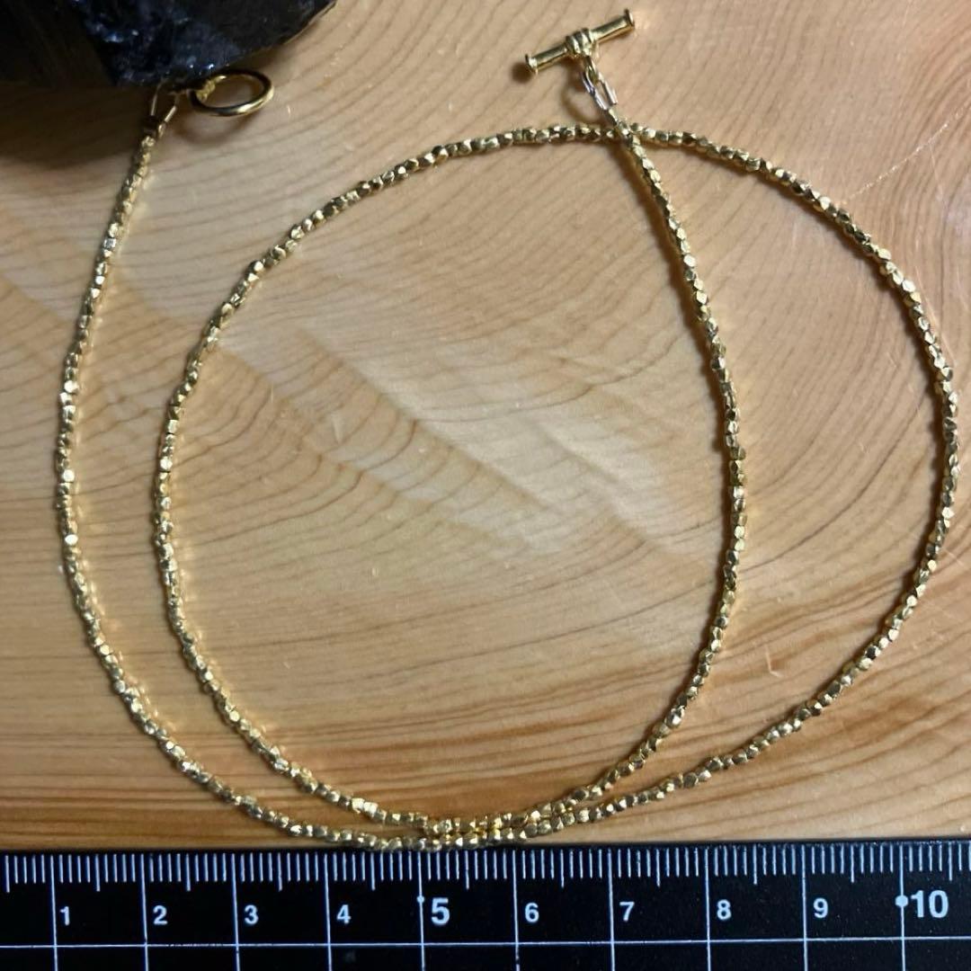 カレンシルバー　18KGP ランダムカットビーズ 38cm