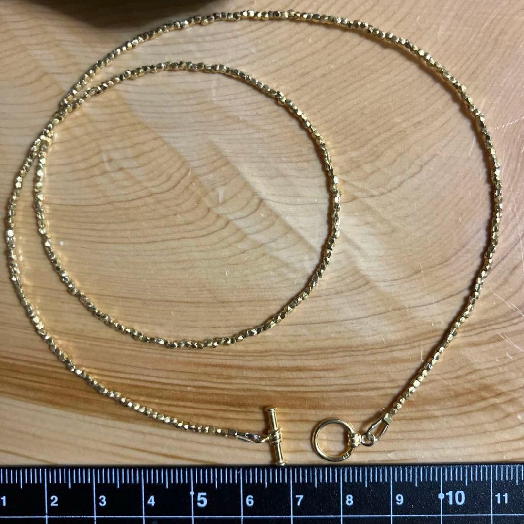 カレンシルバー　18KGP ランダムカットビーズ 38cm