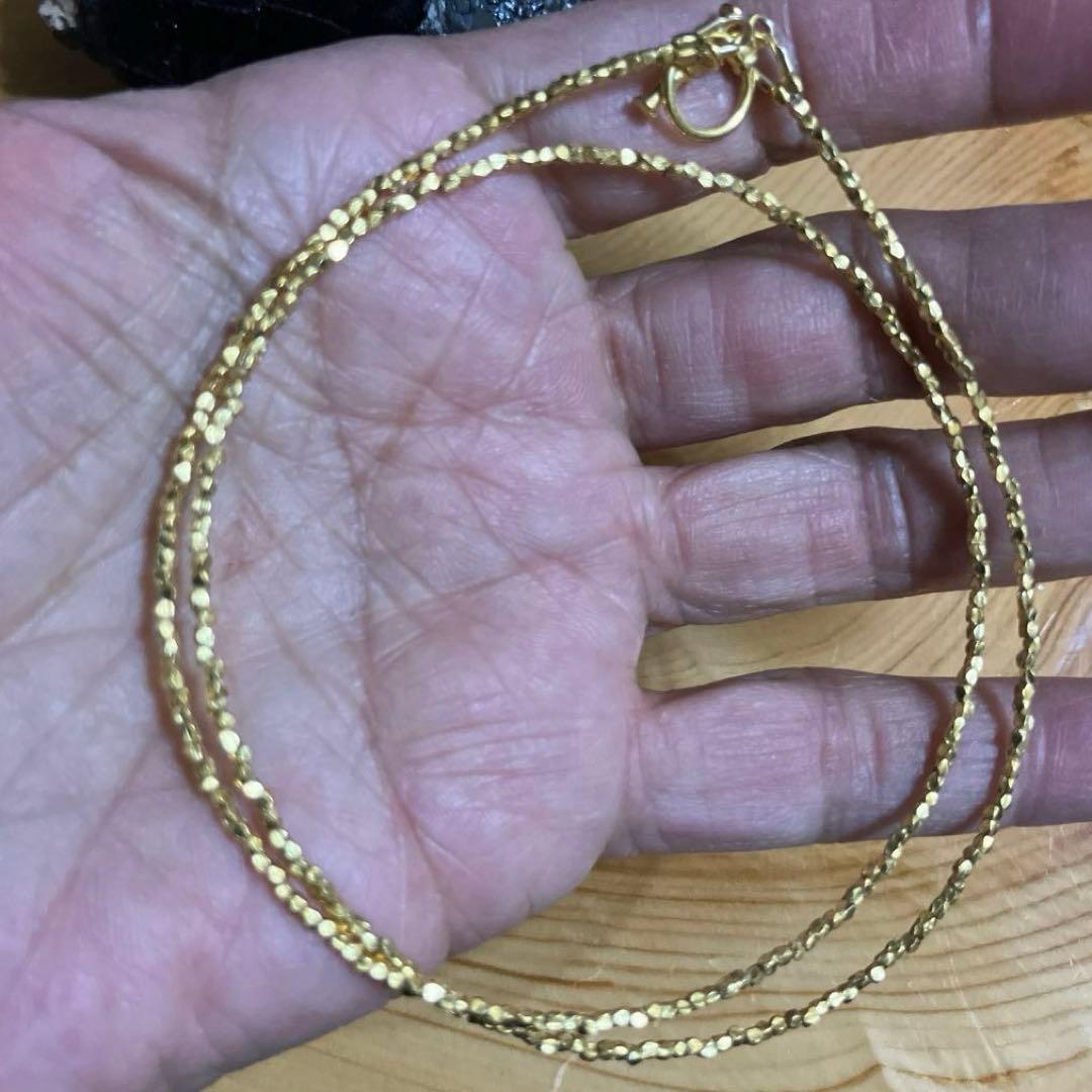 カレンシルバー　18KGP ランダムカットビーズ 38cm