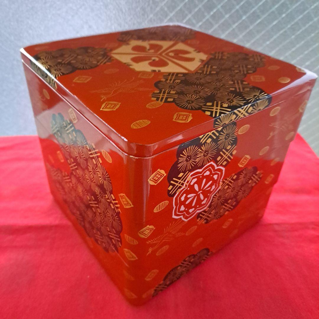 【会津漆器　6.5寸\"3段重箱】天然木製　錦絵　長期保管品