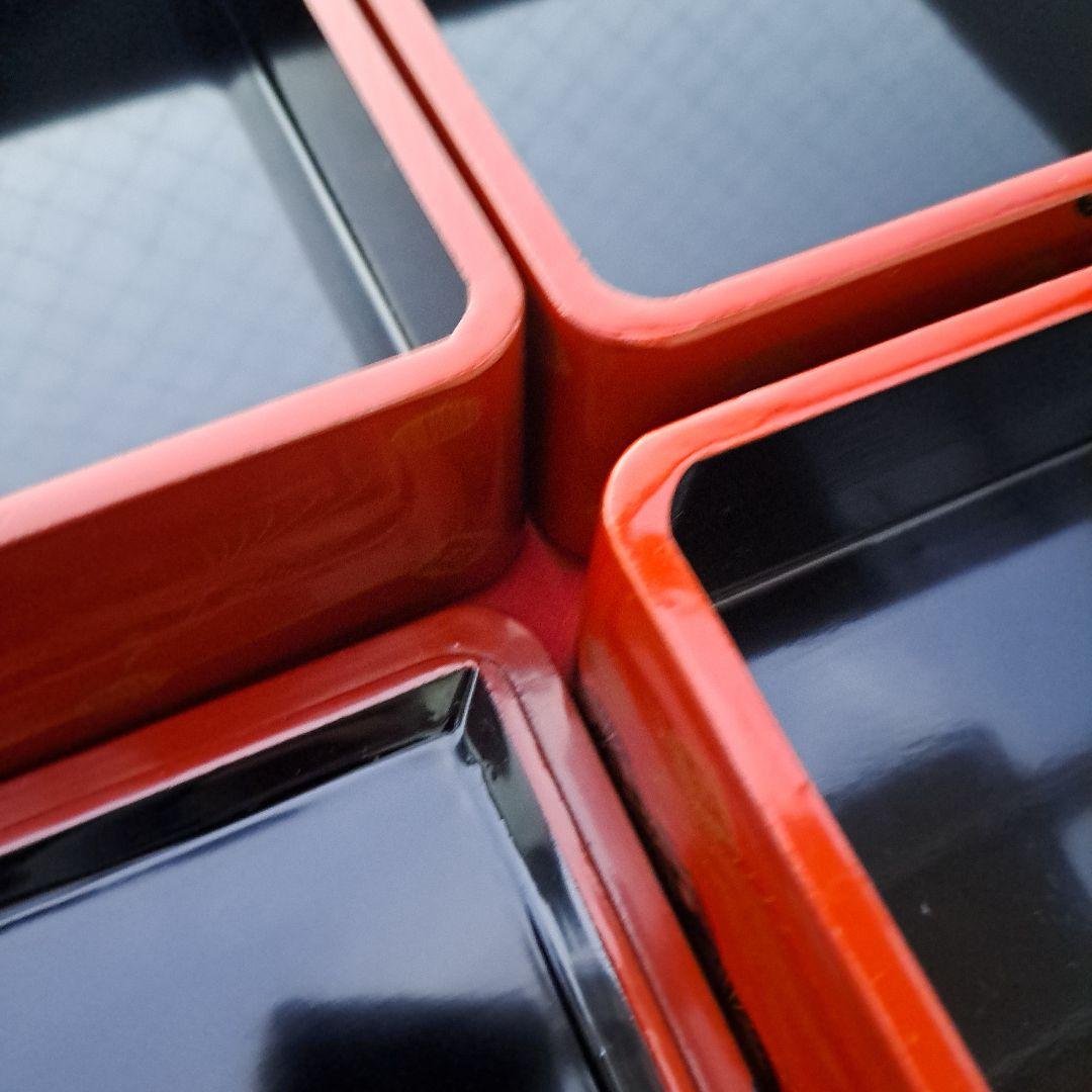 【会津漆器　6.5寸\"3段重箱】天然木製　錦絵　長期保管品