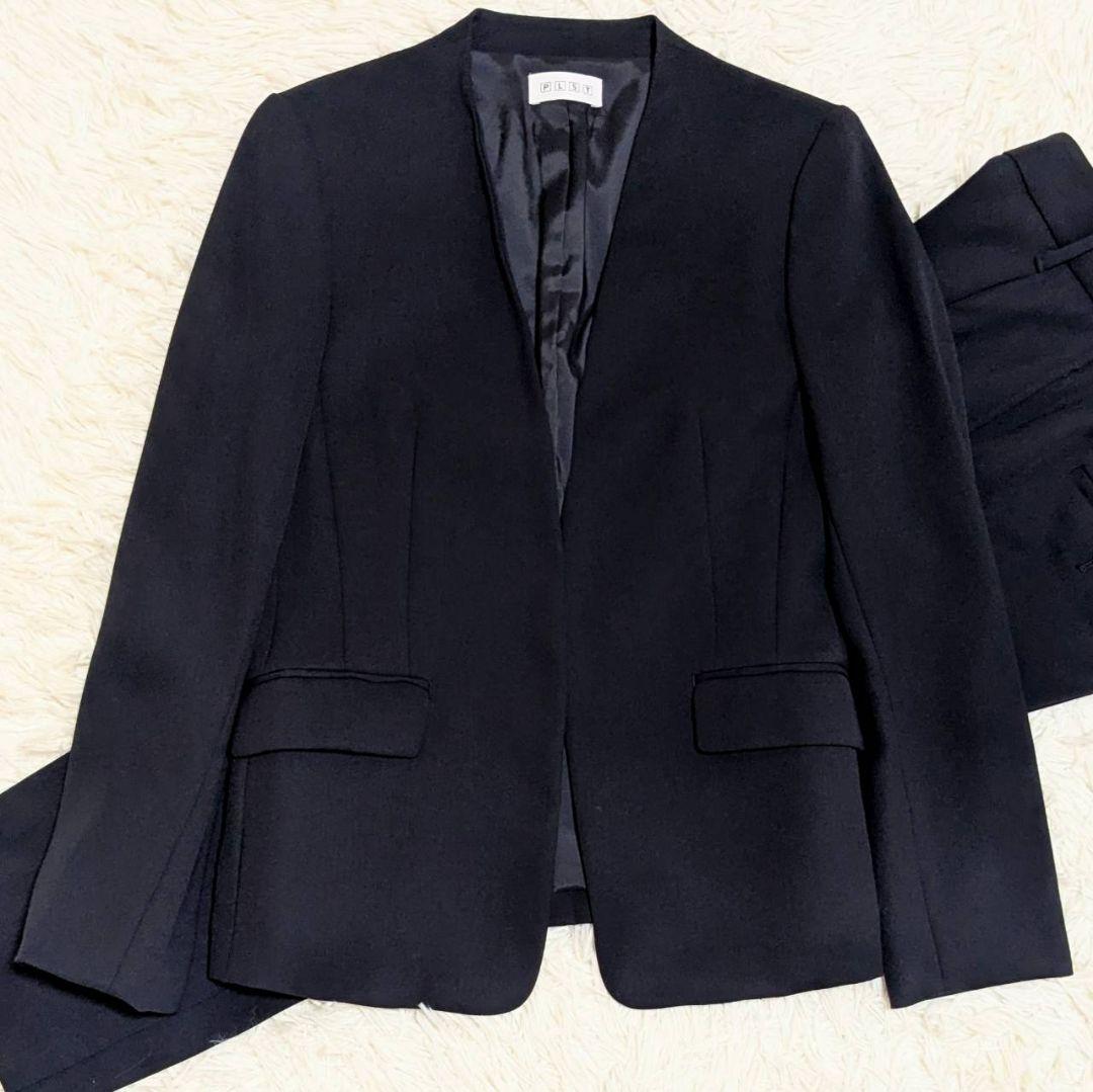 ✨美品✨ プラステ パンツスーツ セットアップ 洗える ネイビー M