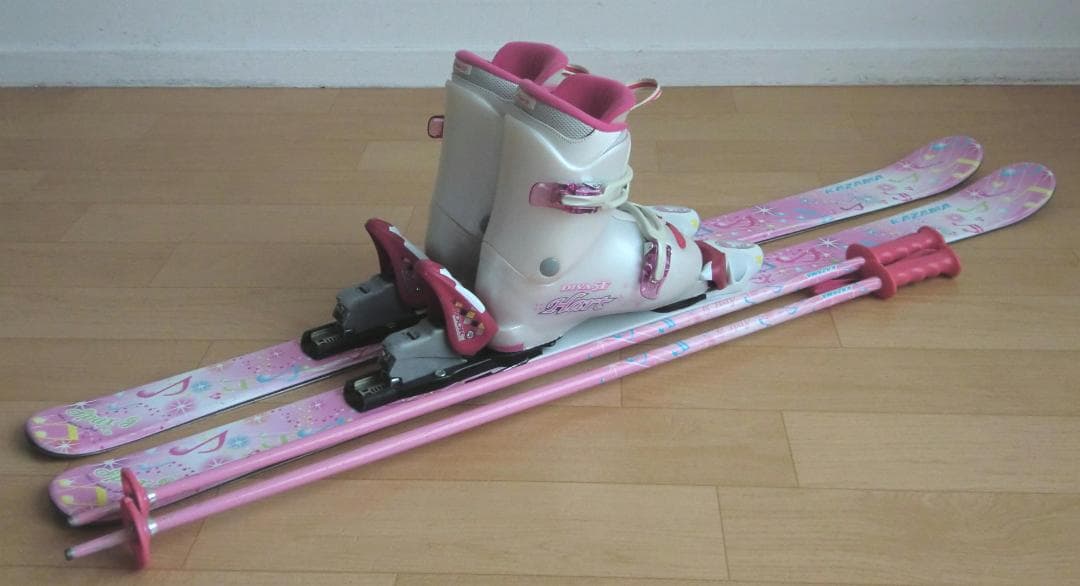 ■■送料無料■KAZAMA■子供用スキーセット■116/22■WAX■女の子■■