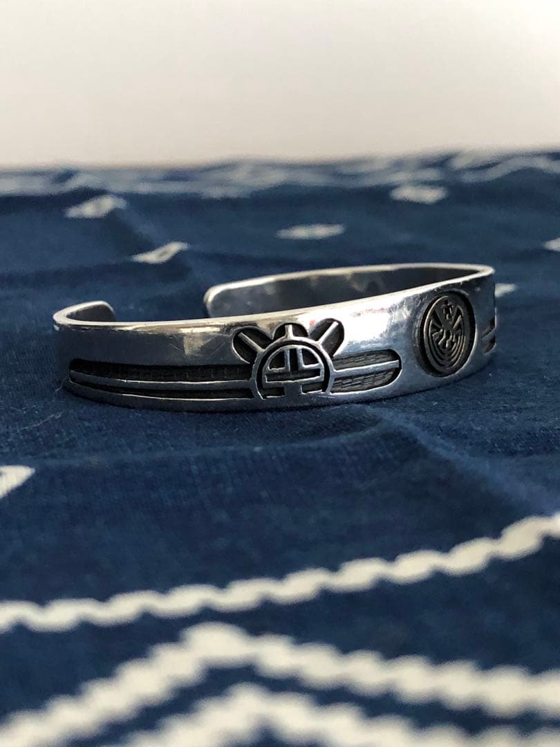 ジェイソンタカラ　オーバーレイ　バングル　メイズ　14K×シルバー　サンフェイス