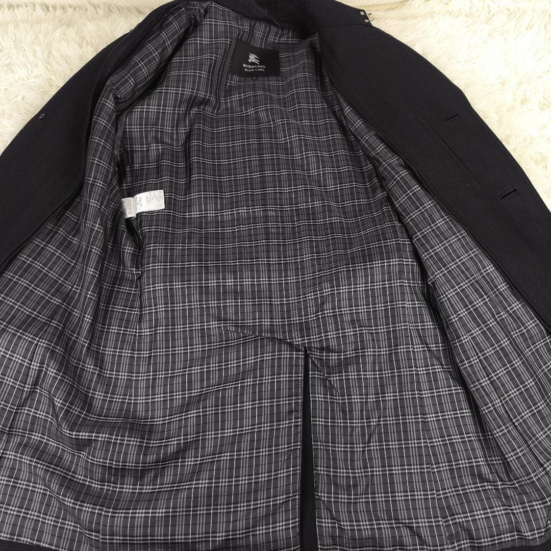 極美品✨ バ－バリーブラックレーベル トレンチコート ヘリンボーン チェック 黒