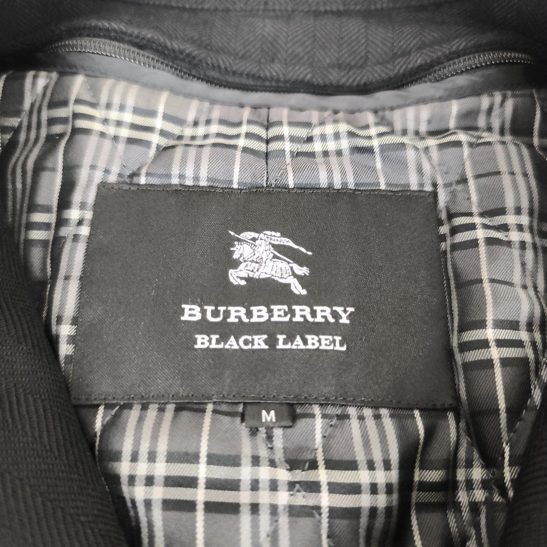 極美品✨ バ－バリーブラックレーベル トレンチコート ヘリンボーン チェック 黒
