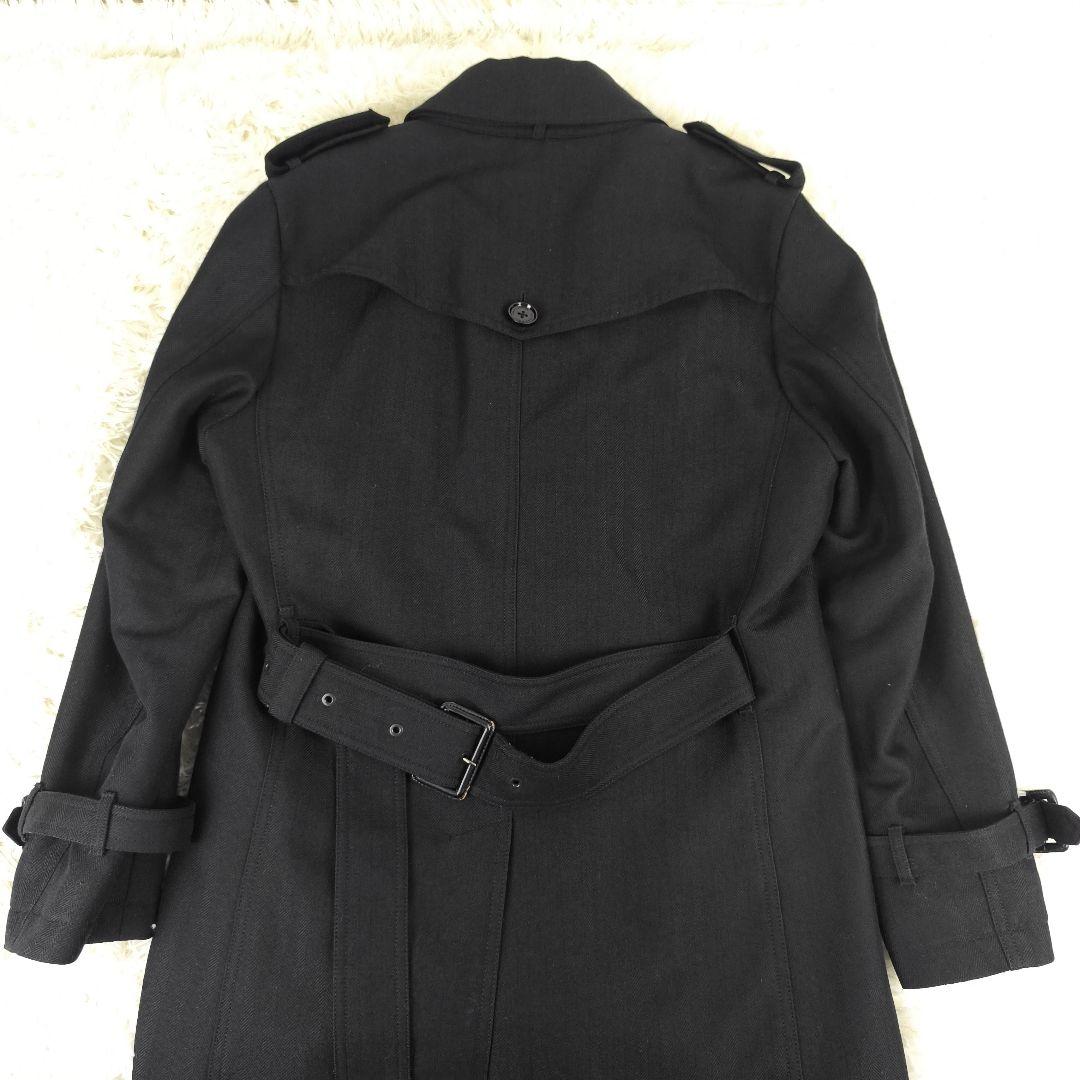極美品✨ バ－バリーブラックレーベル トレンチコート ヘリンボーン チェック 黒