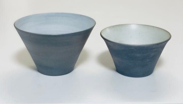 ラーメン鉢2つ  600ml  濃いグレー×グレー