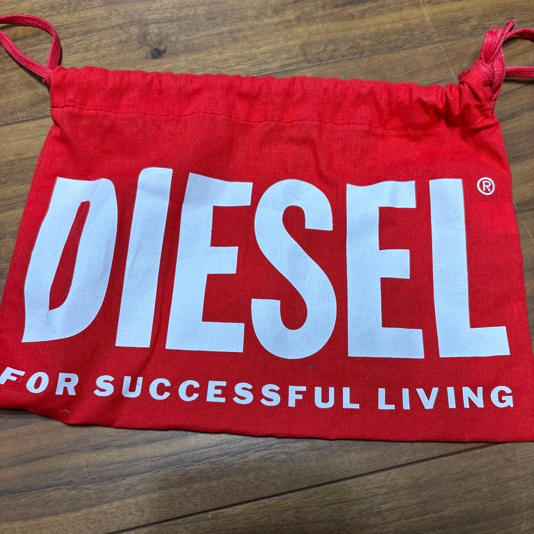DIESEL 黒レザーベルト オーバルバックル