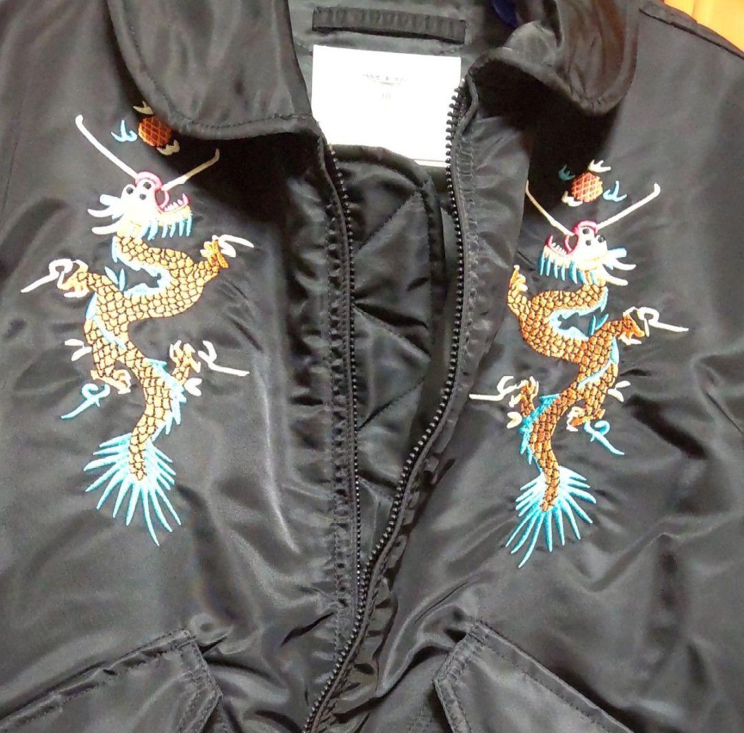 【新品】ヒューストン 刺繍カスタム フライトジャケット ブラックM