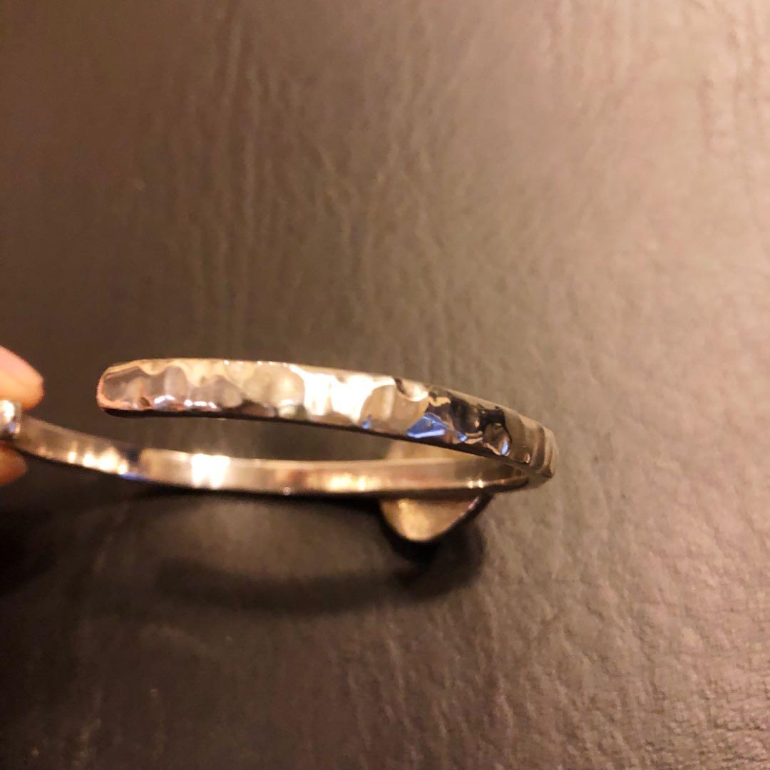 スモーキークォーツ　天然石　RosaMaria シルバーバングル　リング