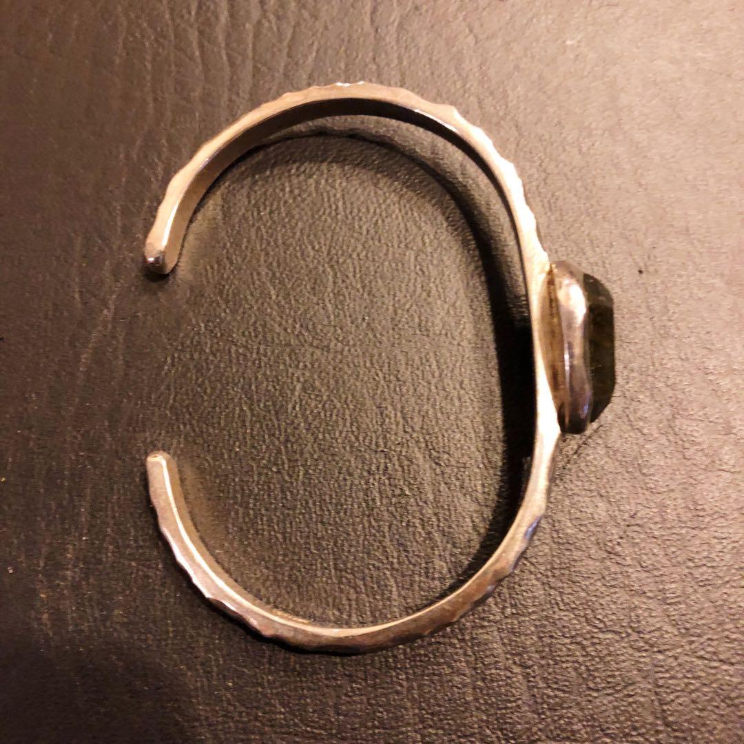 スモーキークォーツ　天然石　RosaMaria シルバーバングル　リング