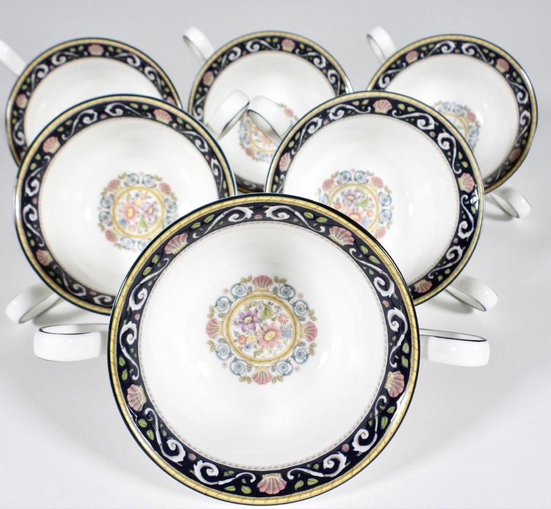 【廃盤品】希少 黒壺 ウェッジウッド ラニーミード スープカップ 5客 美品